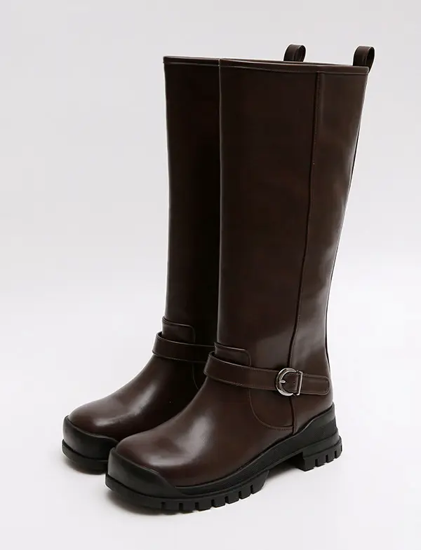 Mungtuk Casual Wide Shape Long Boots (5cm)_3 Color
