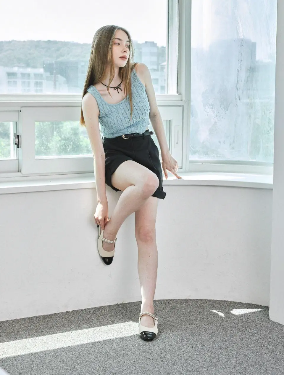 Chain Strap Sling Back