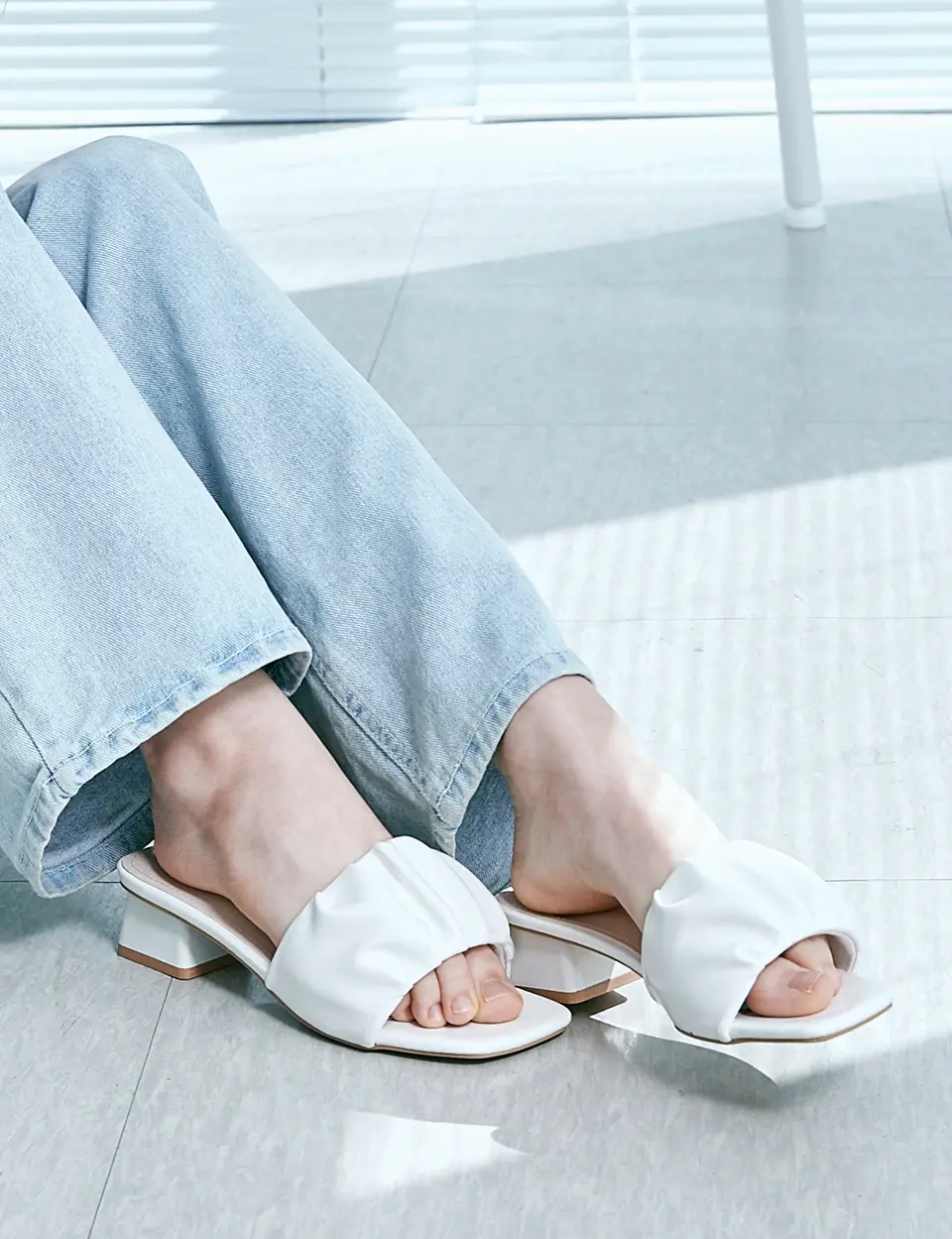 Shirring Band Mule Slipper Lia