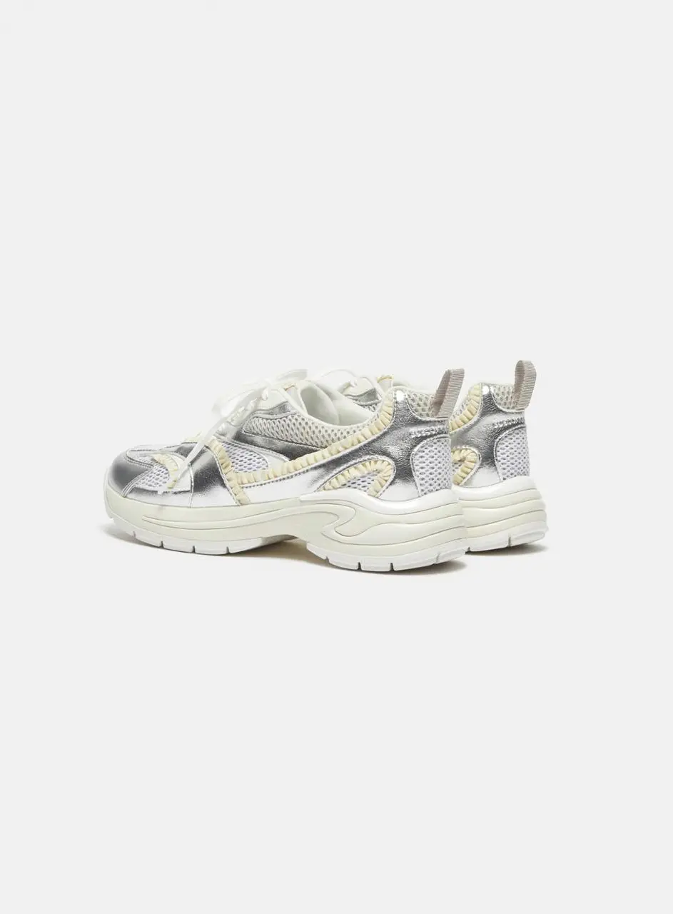 Ruffle mesh Sneakers [silver] (DG4DS26037SVX)