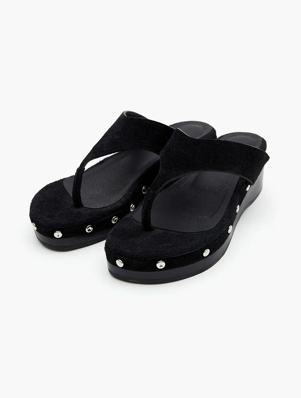 Western Studded Flip-Flops / Black