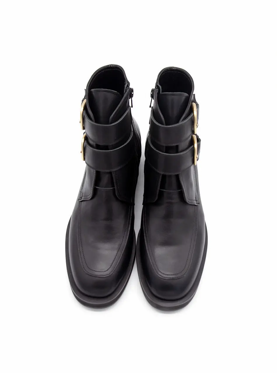 Double Buckle Boots_Black