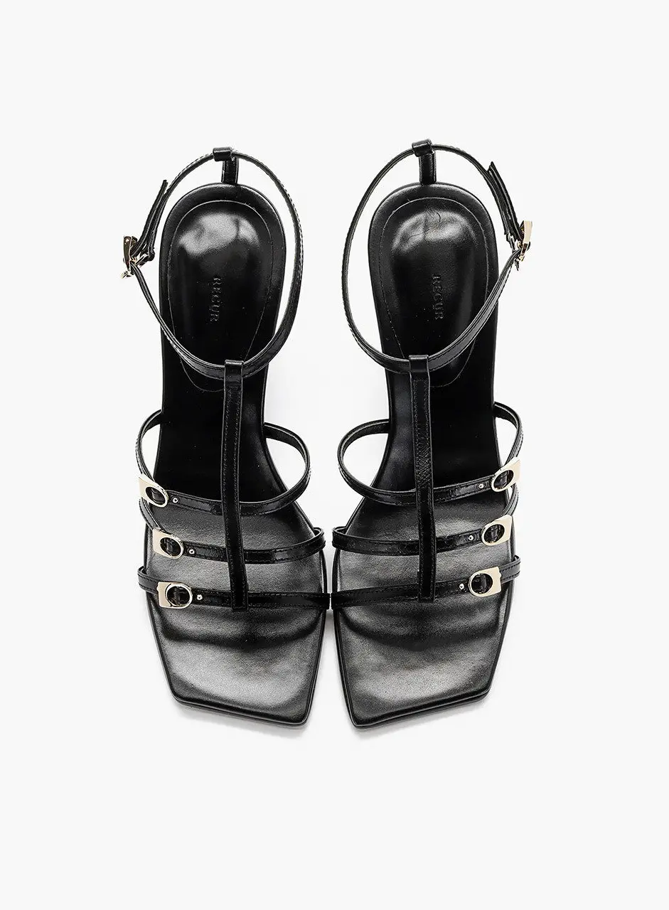 Anello T-Strap Sandals - Black