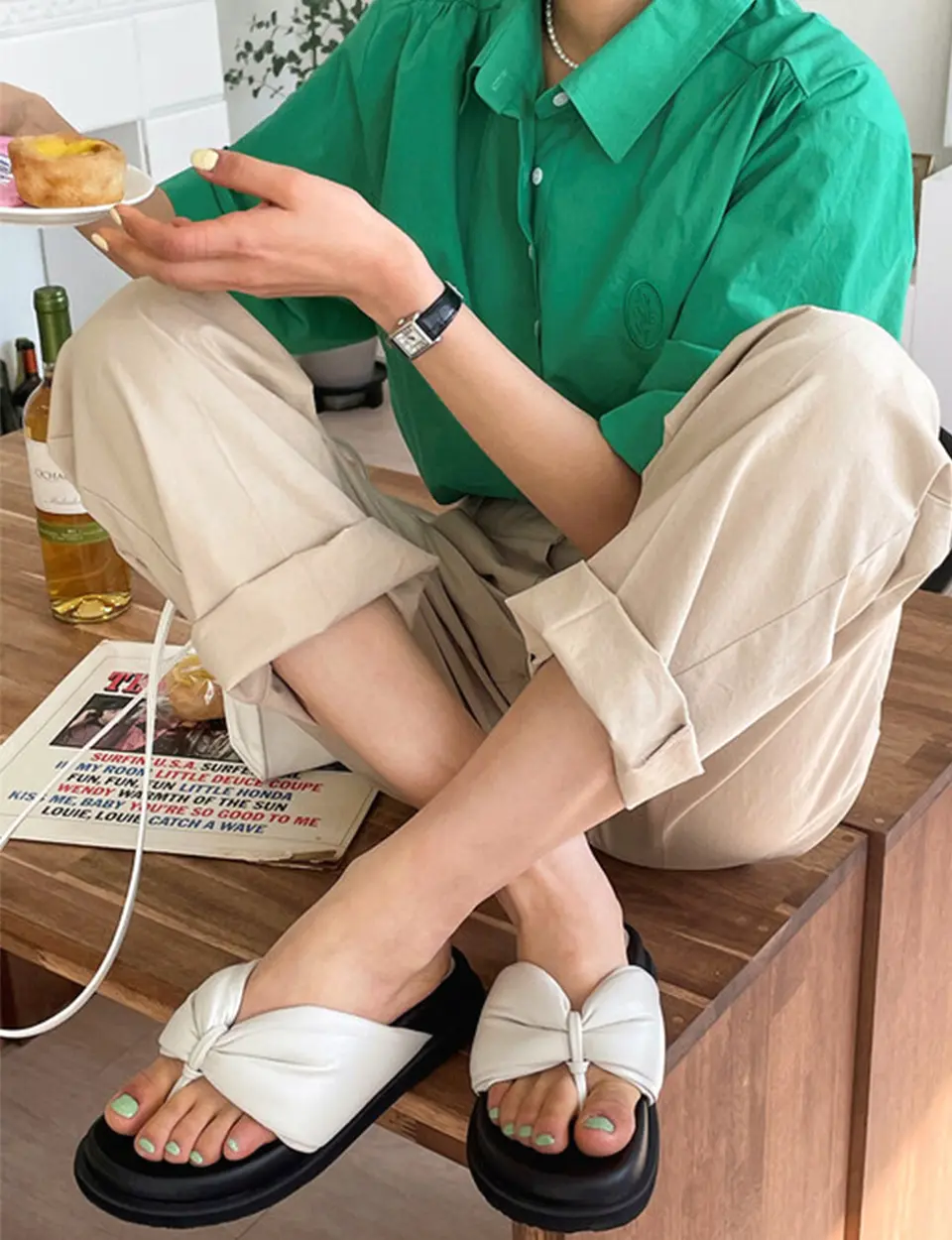 IS_221351 Padded Ribbon Sliders (5 Colors)