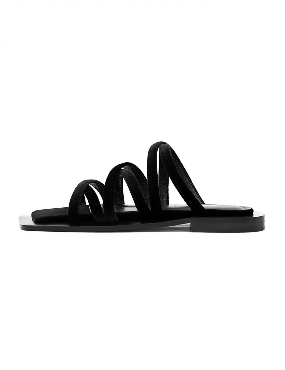 Wide Square Sole Strappy Sandals_Soft black
