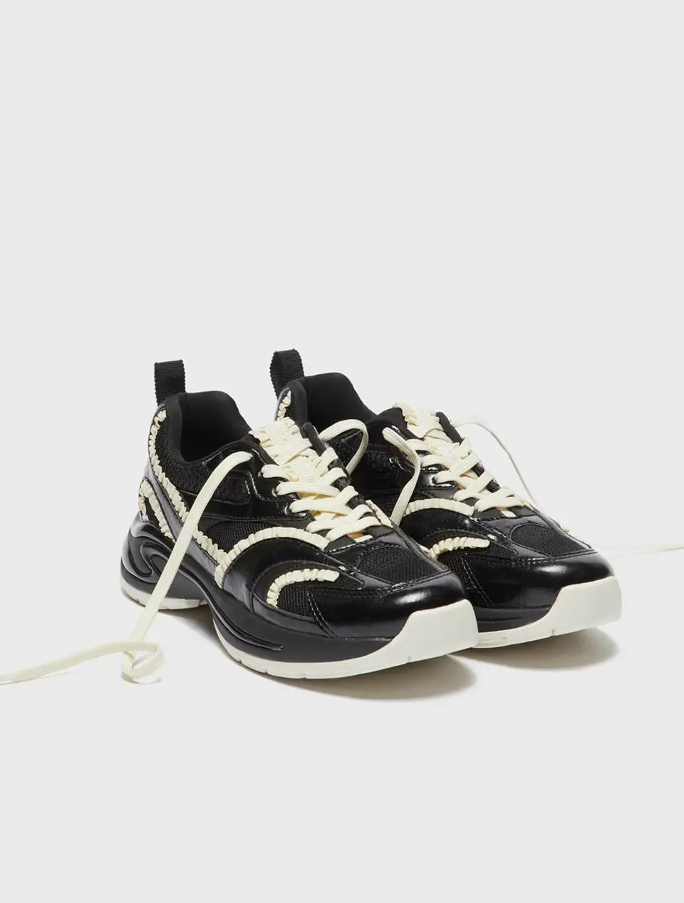 Ruffle mesh sneakers [black] (DG4DS26037BLK)