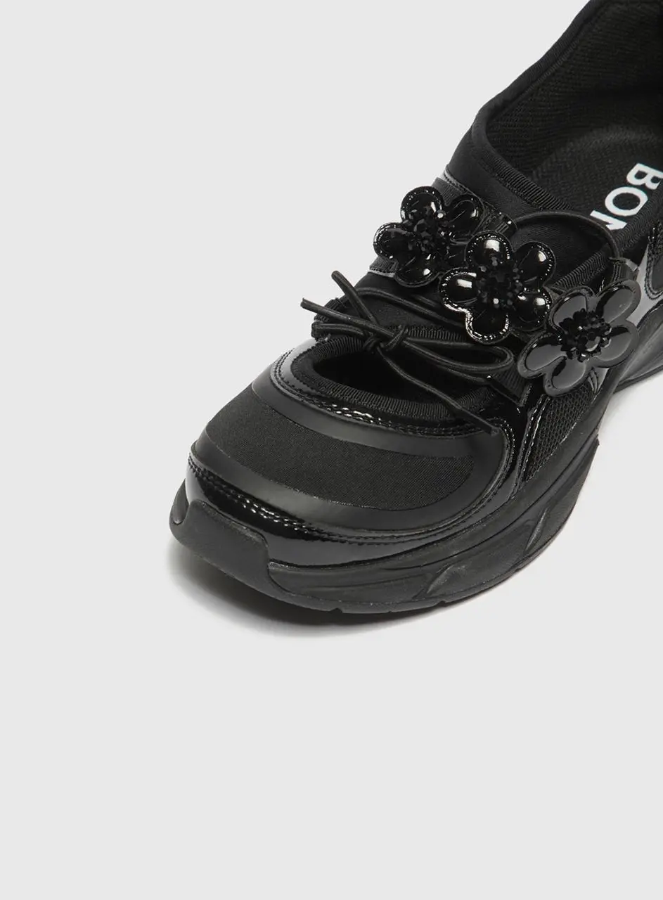 Flower Mesh Sneakers (Black)_DG4DS26015BLK