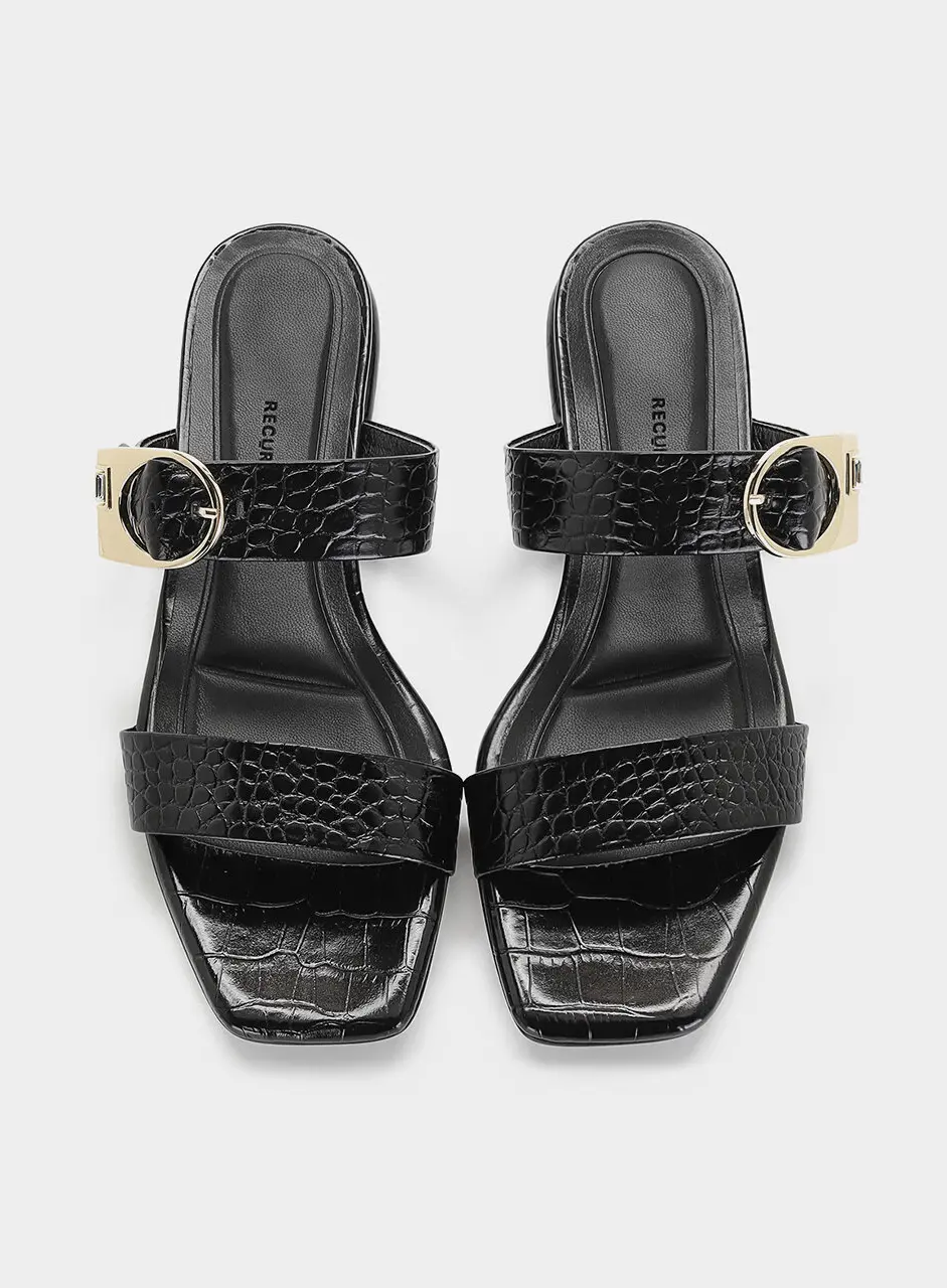 Anello Signature Strap Sandals - Black