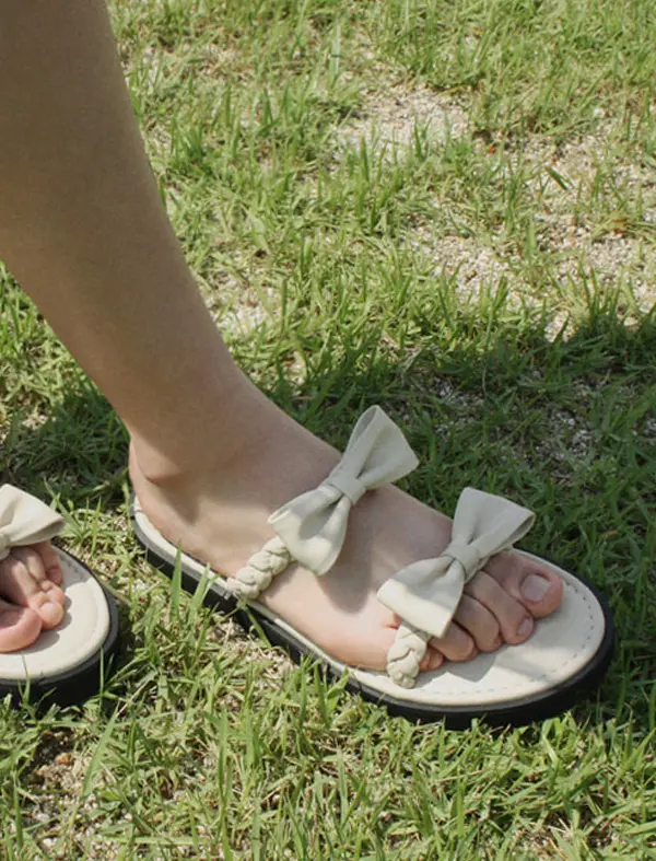 Double Ribbon Strap Sandals