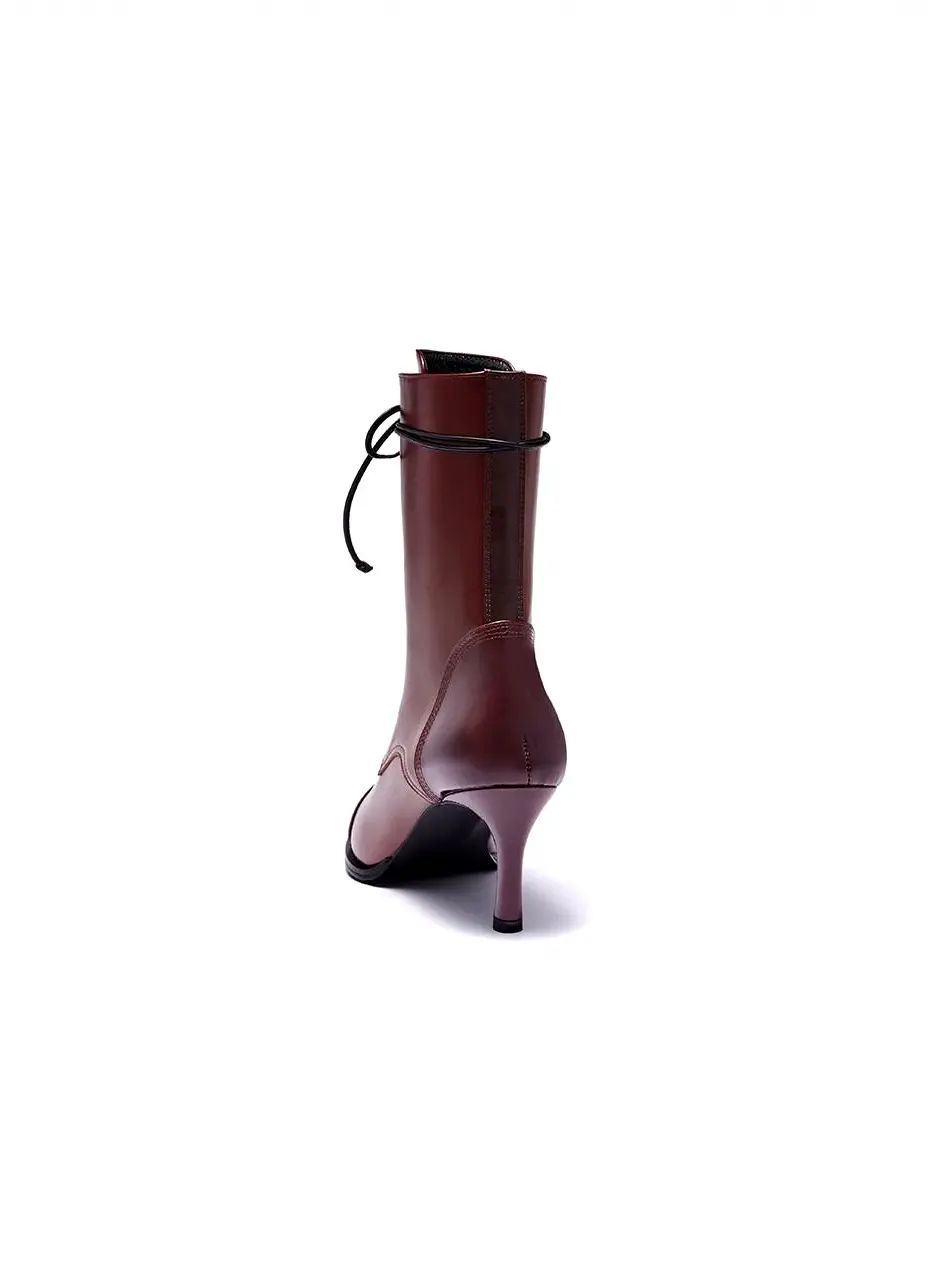 CM19BA701 Lace-up Boots_Wine