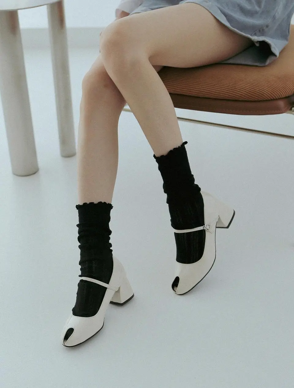 Opentoe Maryjane Pumps (ljh7103)