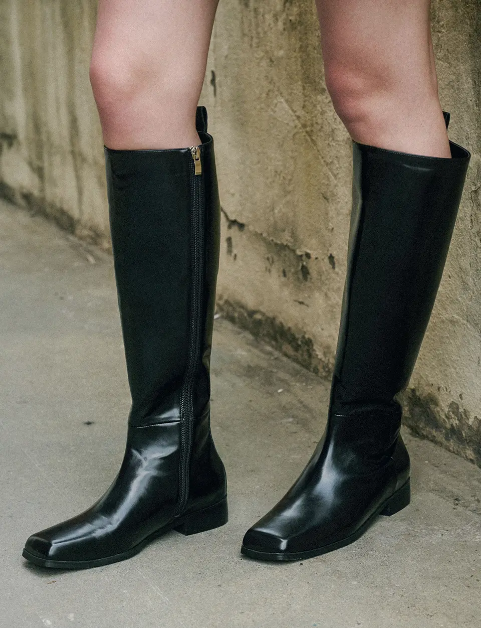 Monette Cutting Square Long Boots (2.5cm)