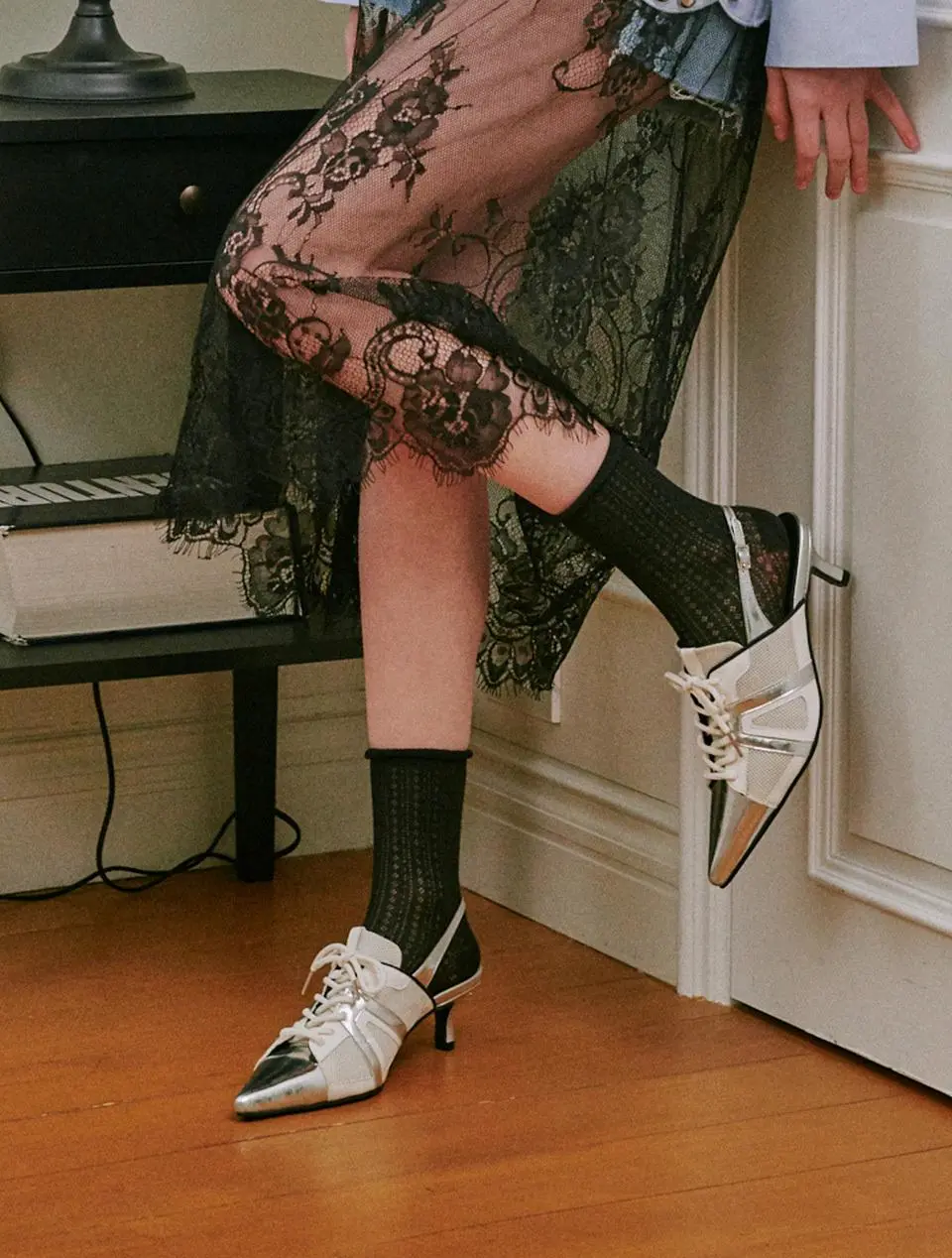 Two Tone Slingback Stiletto Shoes (ljh7097)