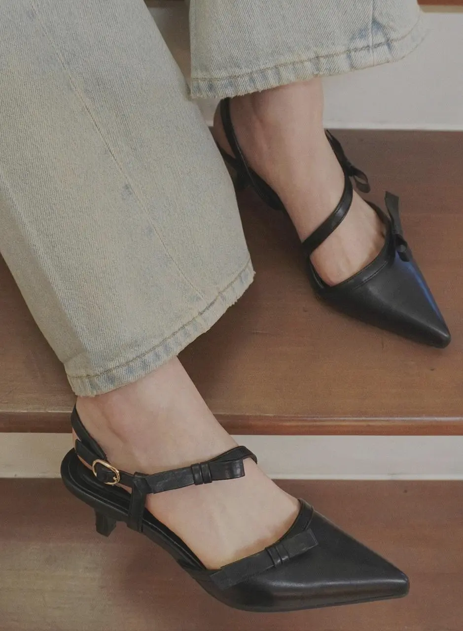 Cross Ribbon Slingback