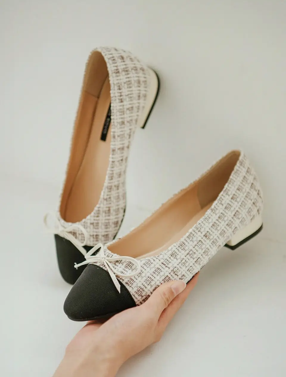 Roelly Ribbon Tweed 2cm Flat Shoes