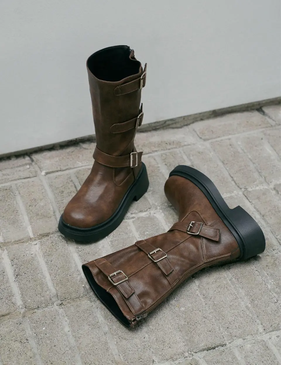 Gwen Buckle Biker Long Boots (BLLTR4h850)