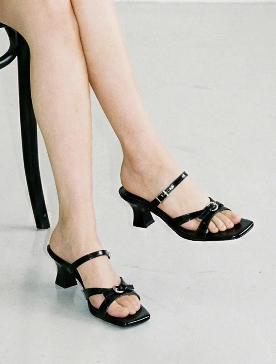 Romantic Ring Strap Mule 5cm Sandals [Gold] (LC571)