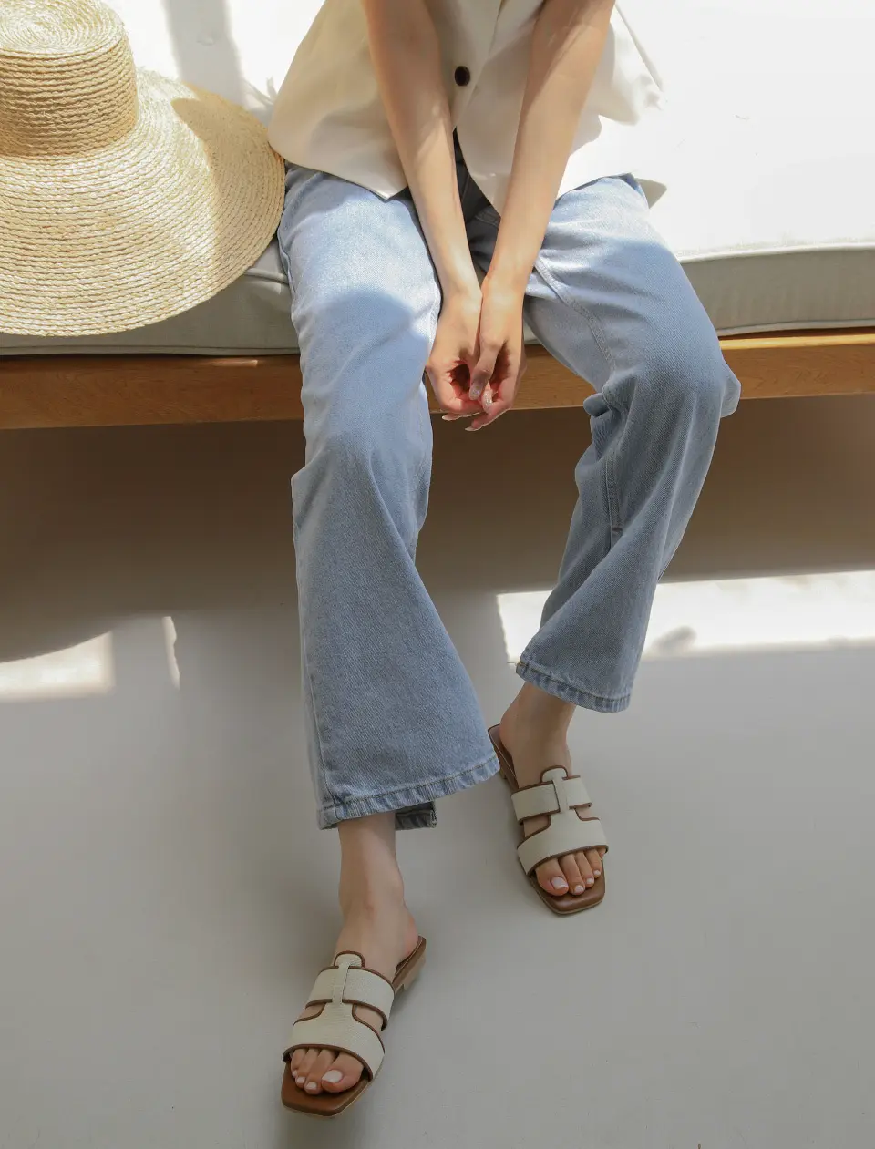 Stitch Slides (Canvas Ver.) (1cm)_Tan Brown