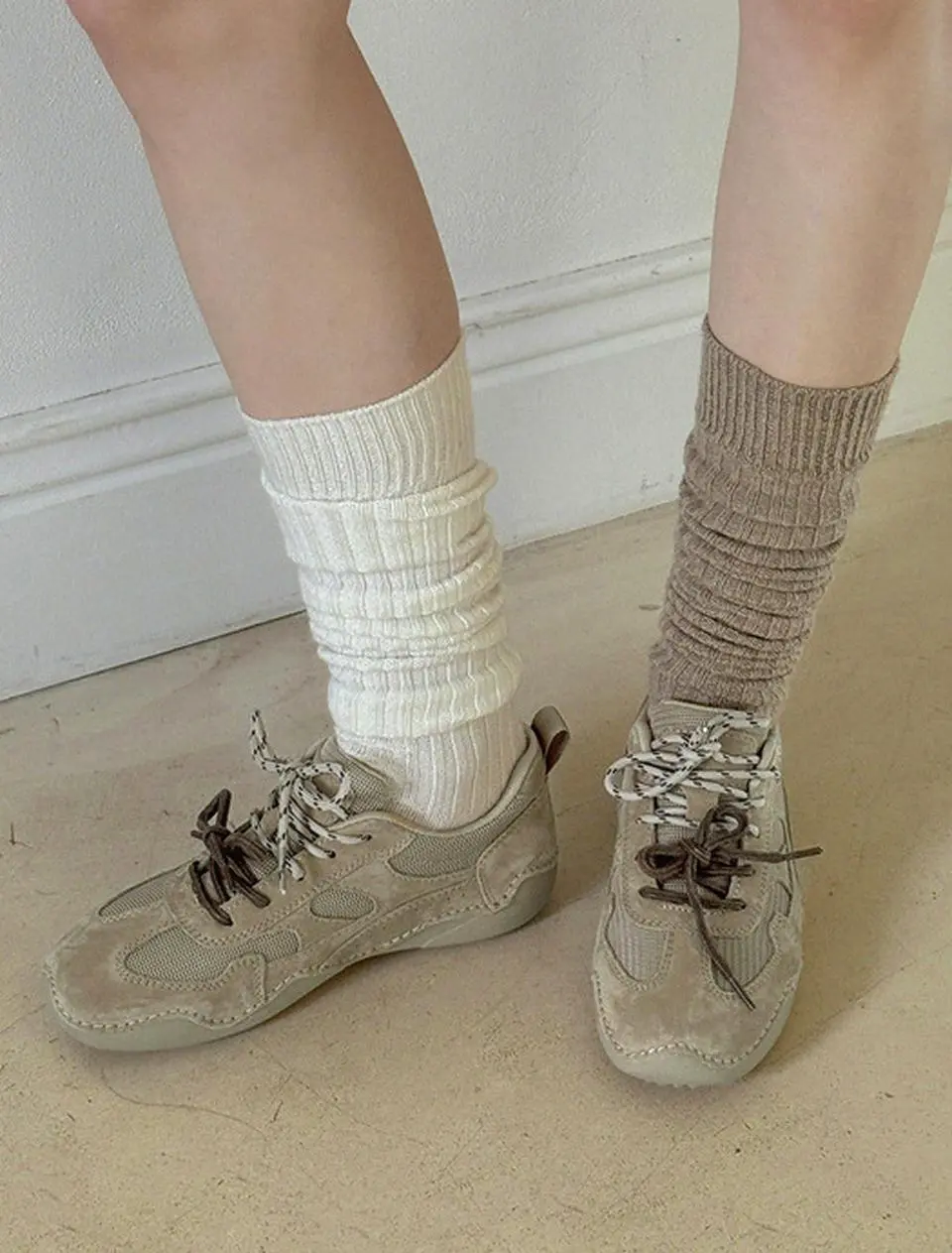 Jason Double String Leather Sneakers (2cm) (APF1905) [5colors]