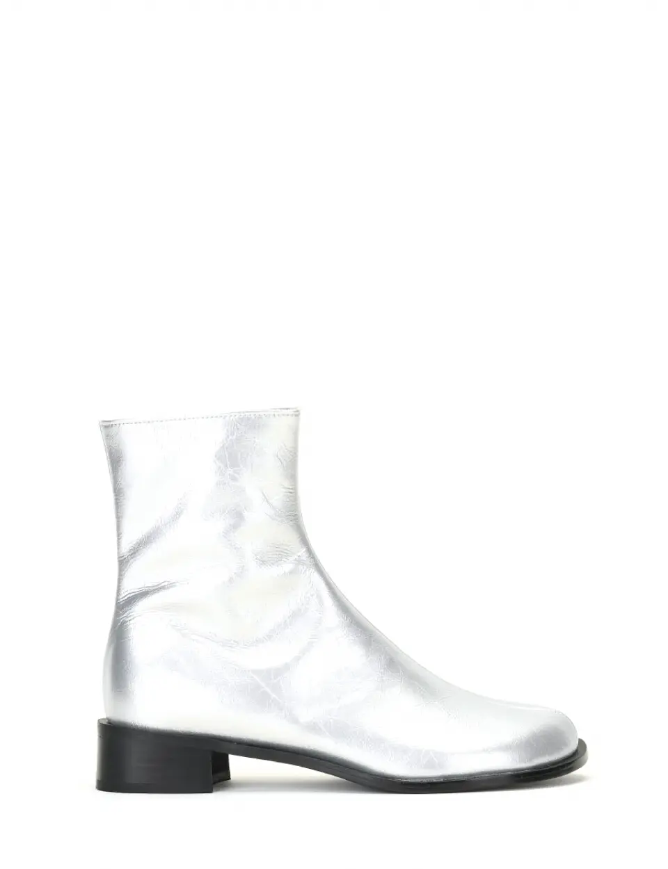 Flat Ankle Boots_Silver