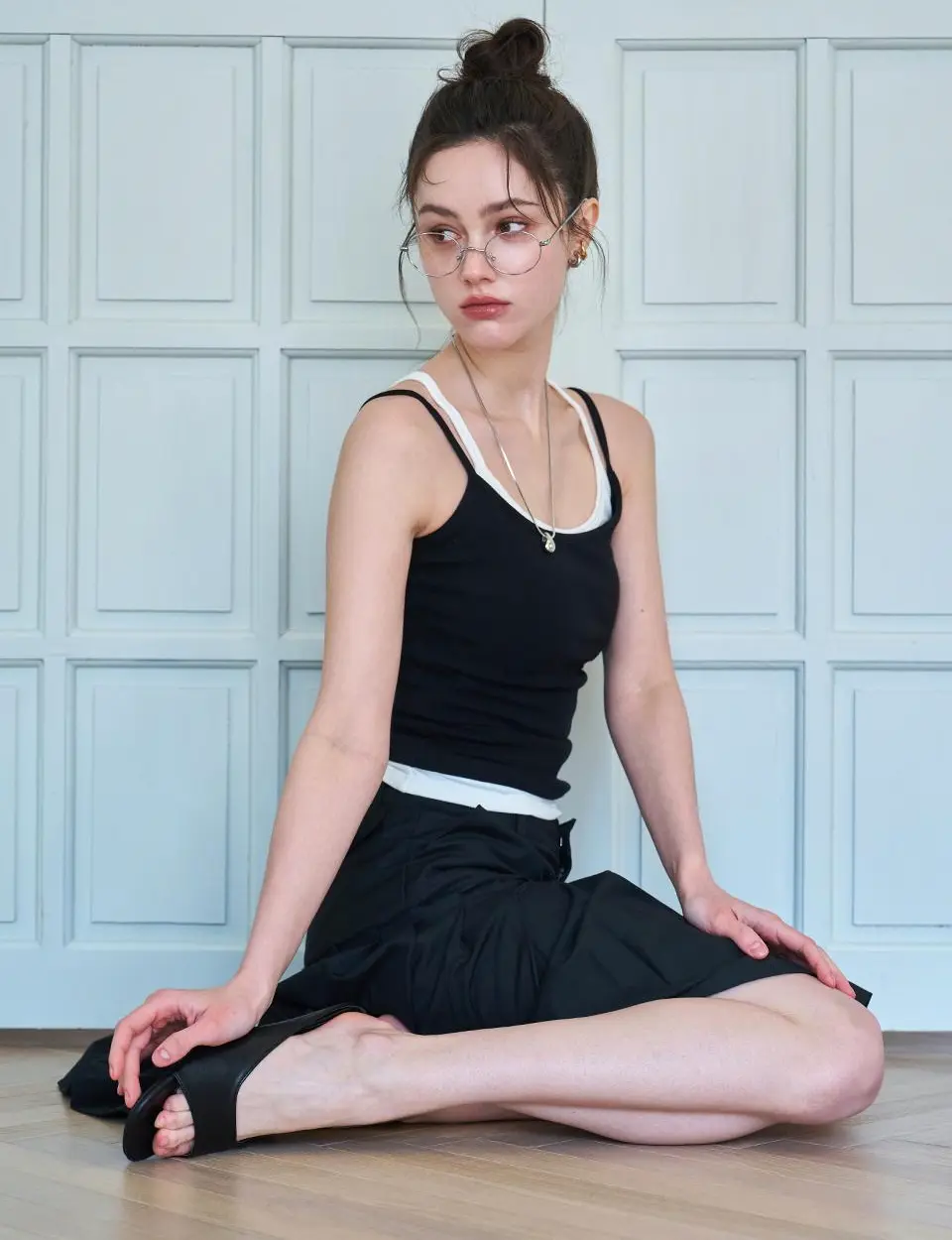 Mira Modern Square Heel 3.5cm Mules (CW0109BK)