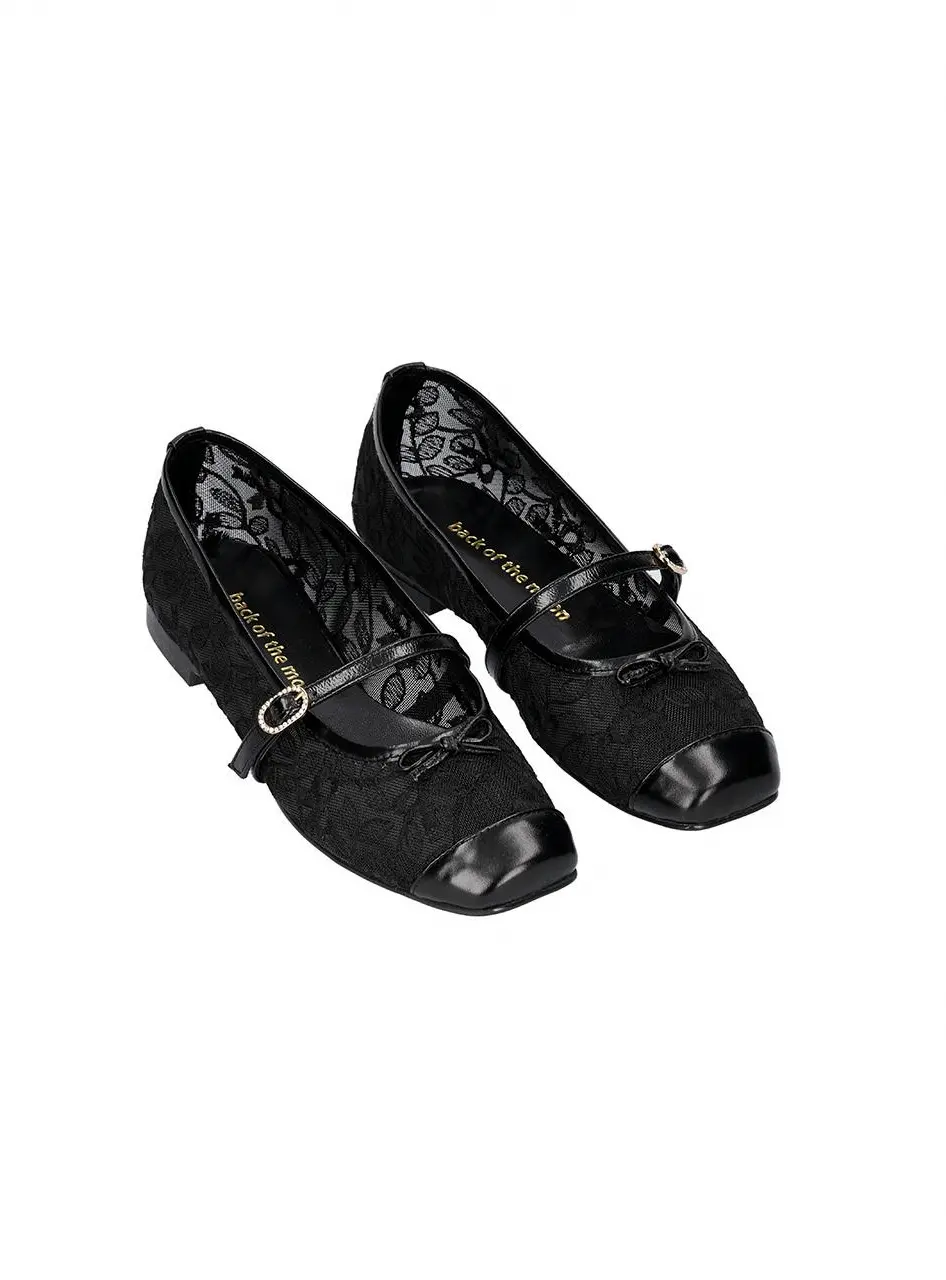 Giselle Flower Flats [Black]