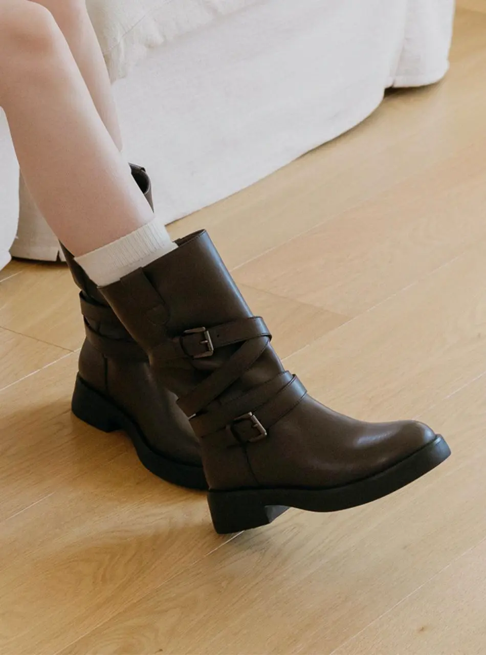 Biker Buckle Boots (EBAL157724)