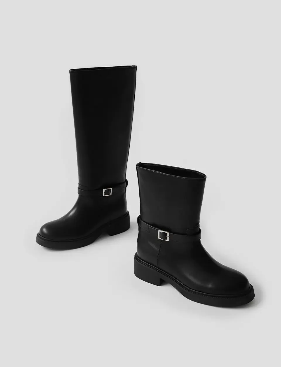 [Exclusive] Leesium Buckle Strap Boots (4cm)
