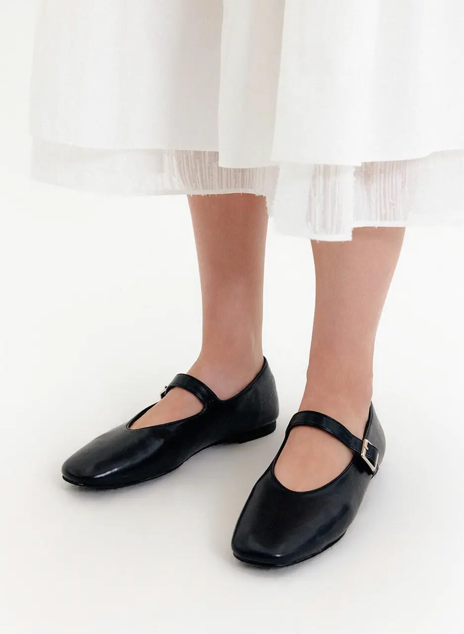 Square Toe Adjustable Buckle Mary Jane Shoes