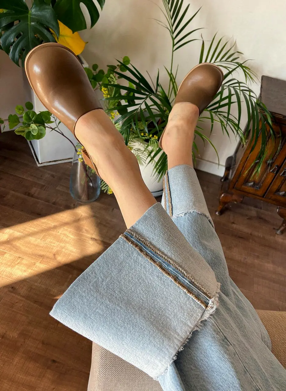 COY Chunky Shaped 6cm Round Mule Shoes