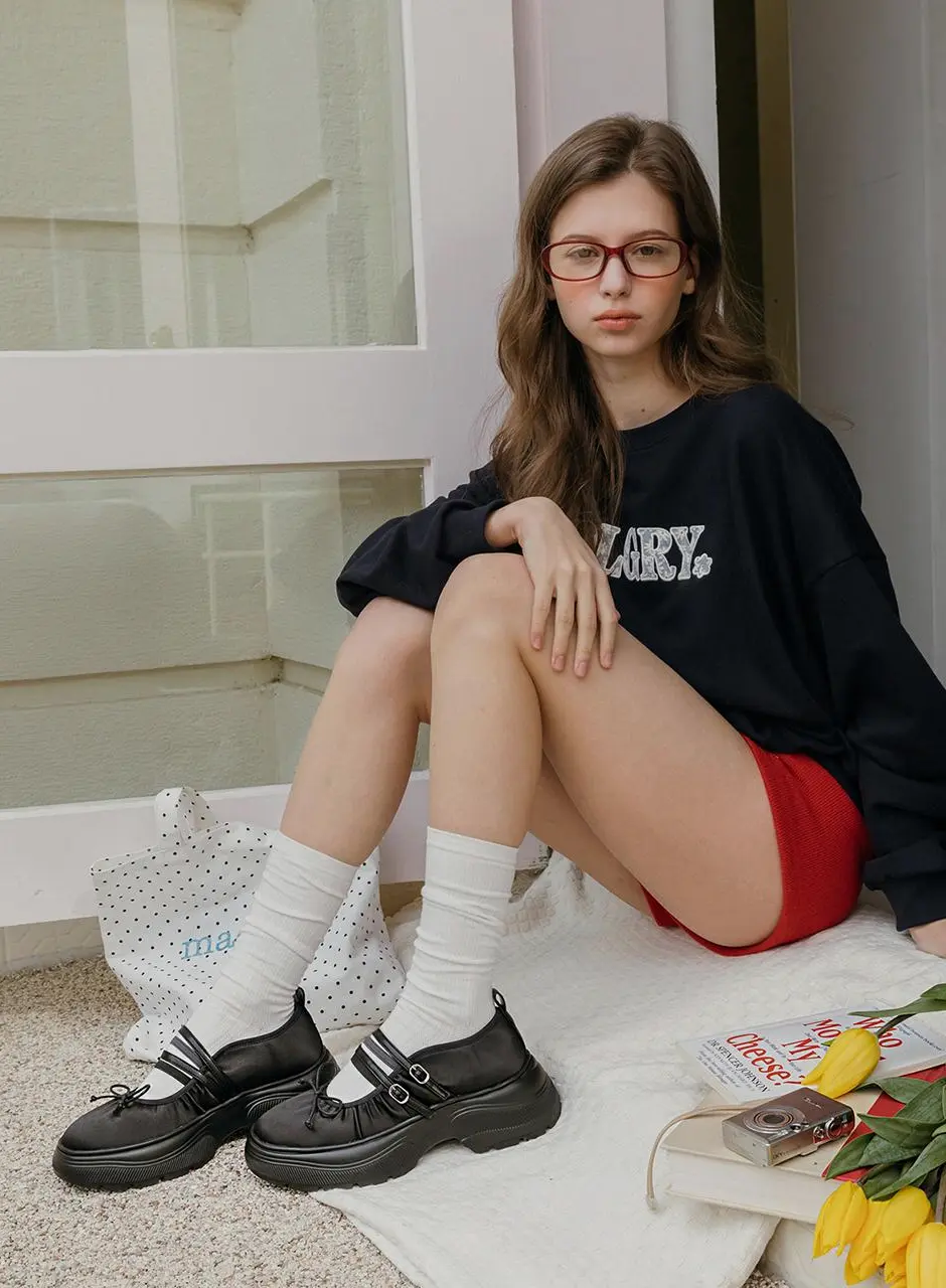 [26SS] Dolly Dolly Shirring Ribbon Mary Jane Sneakers_2colors (6cm)