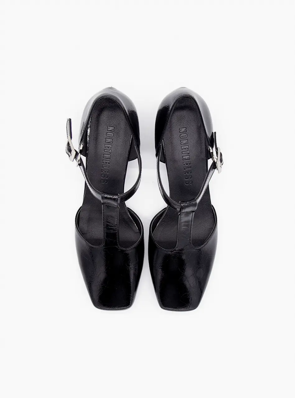 T Strap Pumps_Black