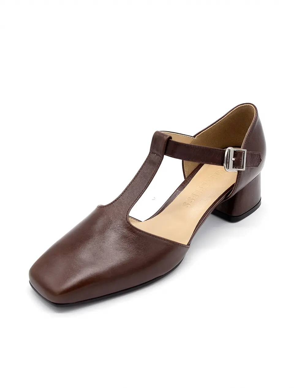 T Strap Pumps_Brown