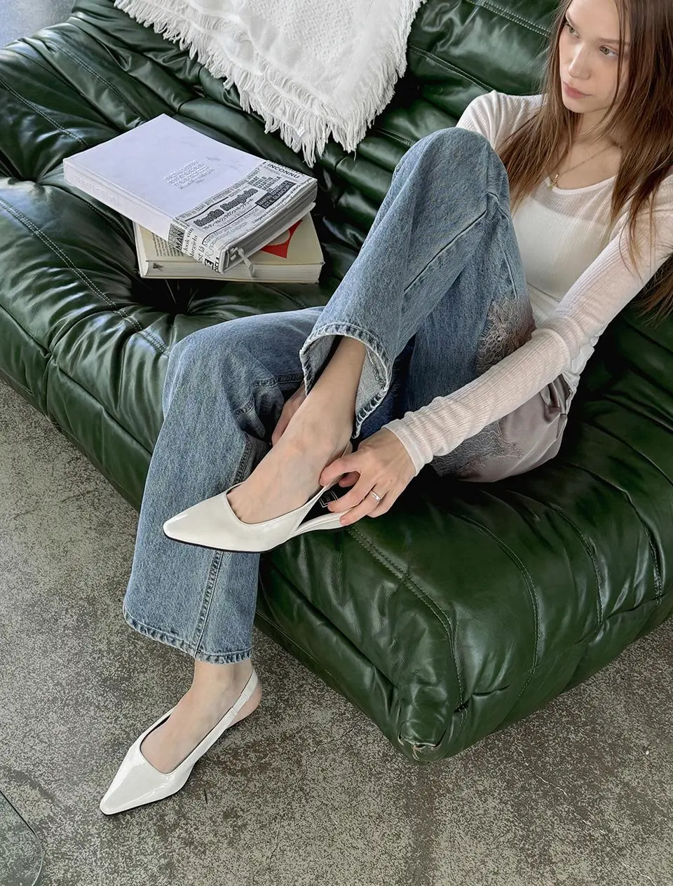 Porta Enamel Wedge Slingback Heels (4.5cm) PUMPS (AQH1302)