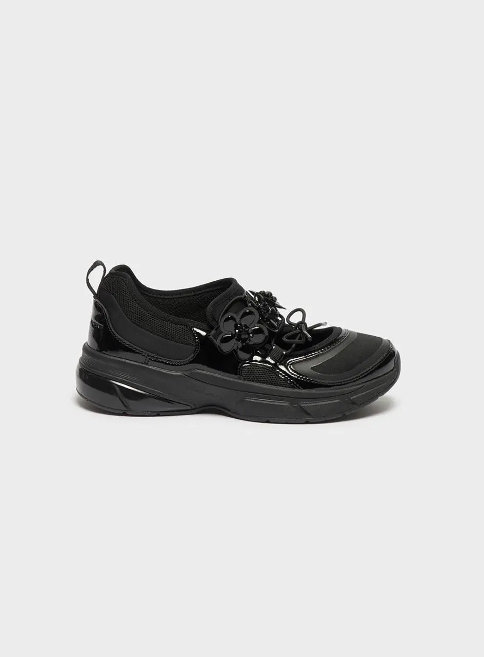 Flower Mesh Sneakers (Black)_DG4DS26015BLK