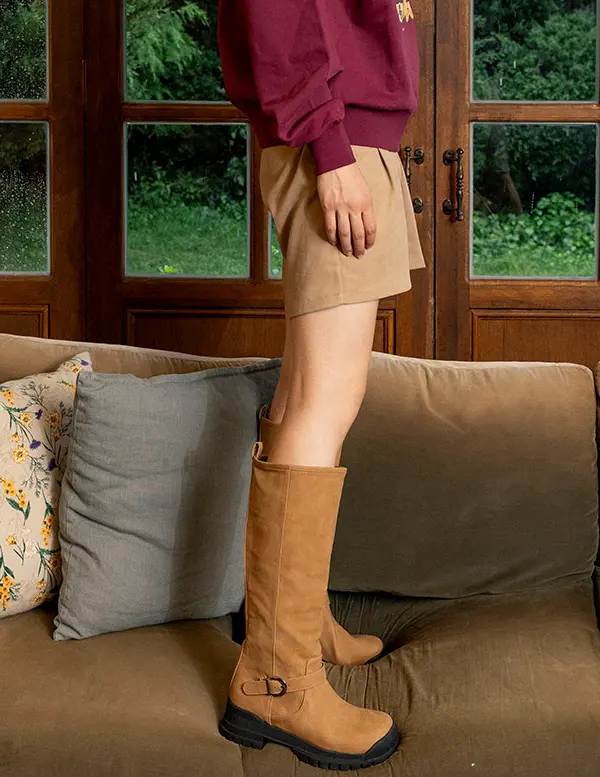 Mungtuk Casual Wide Shape Long Boots (5cm)_3 Color