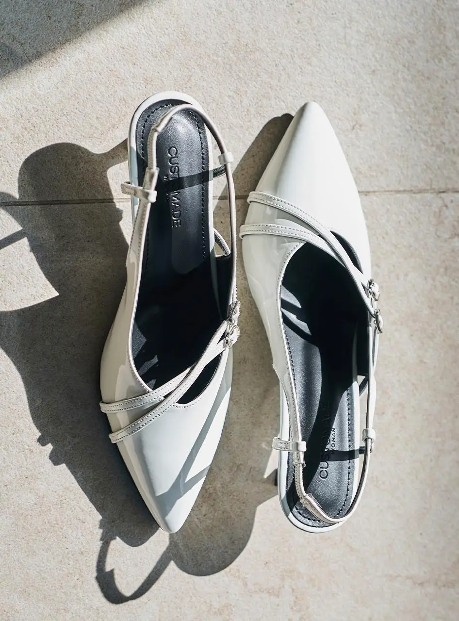 Roe Cross Strap Slingback 5cm (CW0107EWH)