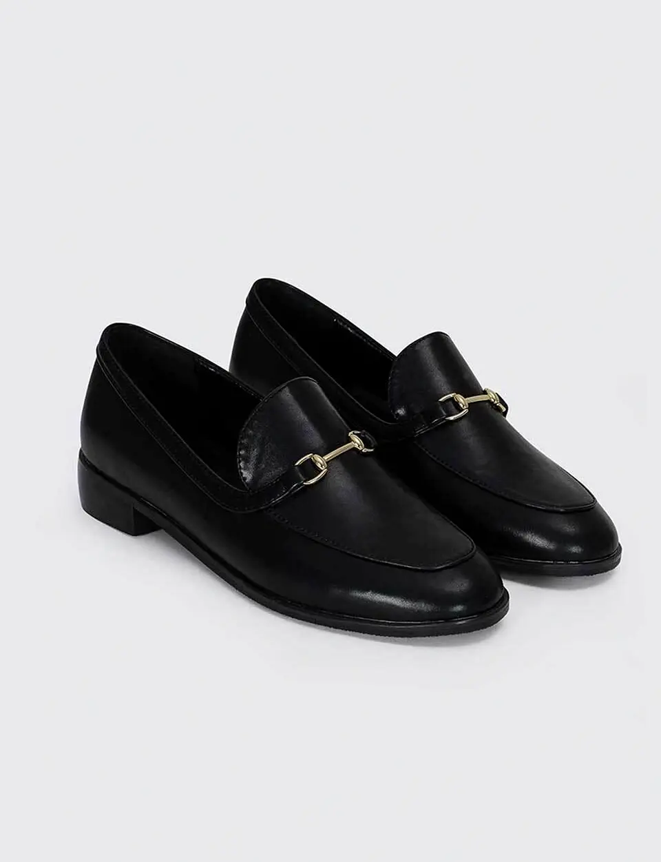 Classic Gold Point Round Black Loafer (SLLF240202)