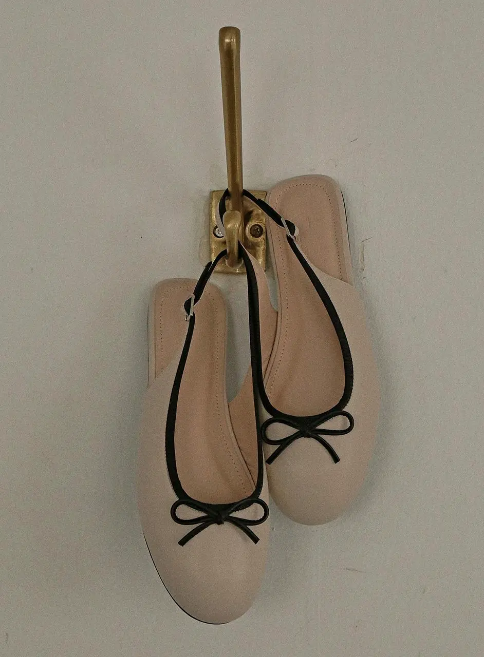 1968 Loop Ribbon Slingback Flat Shoes