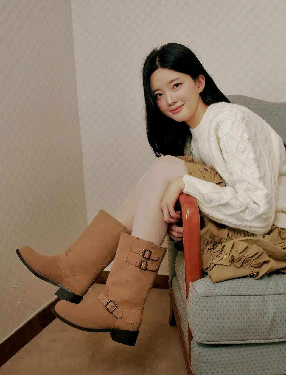 Nook Double Buckle Middle Boots 4.5cm [3colors]