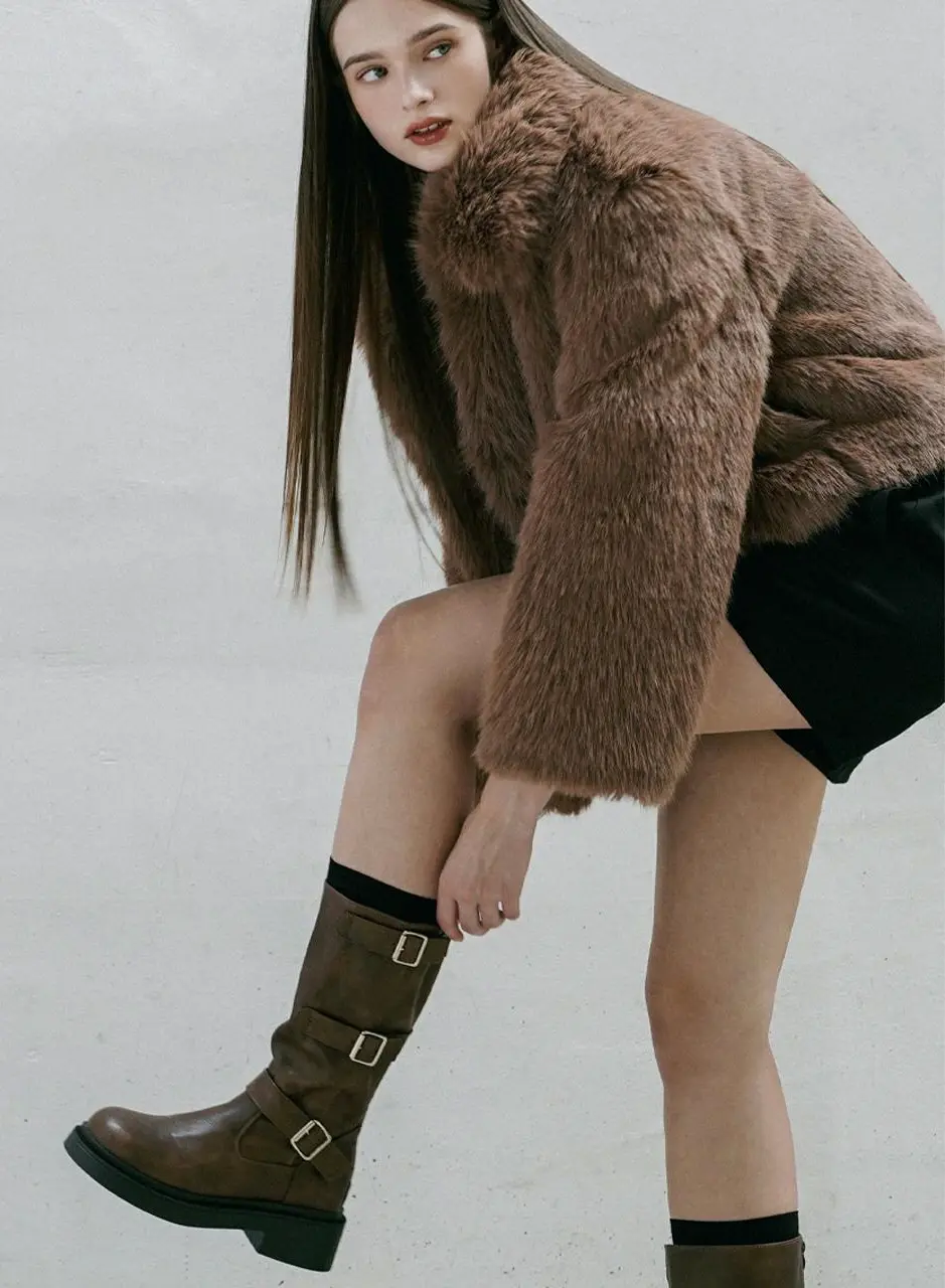 Gwen Buckle Biker Long Boots (BLLTR4h850)