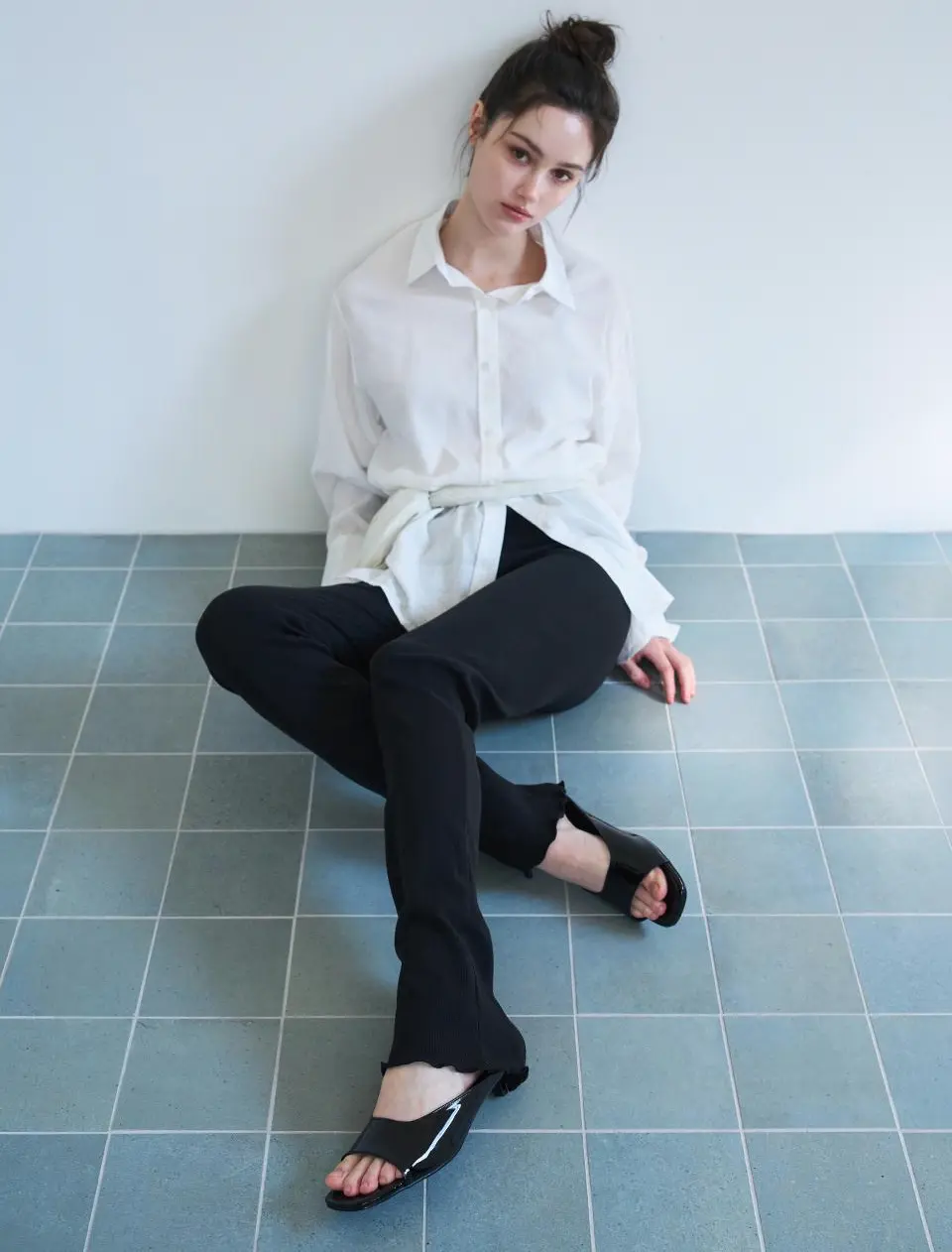 Mira Modern Square Heel 3.5cm Mules (CW0109EBK)