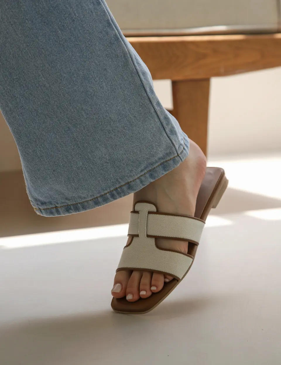 Stitch Slides (Canvas Ver.) (1cm)_Tan Brown