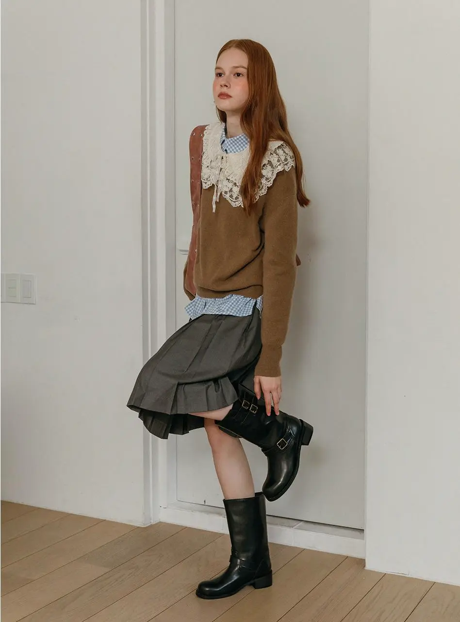 Nook Double Buckle Middle Boots 4.5cm [3colors]