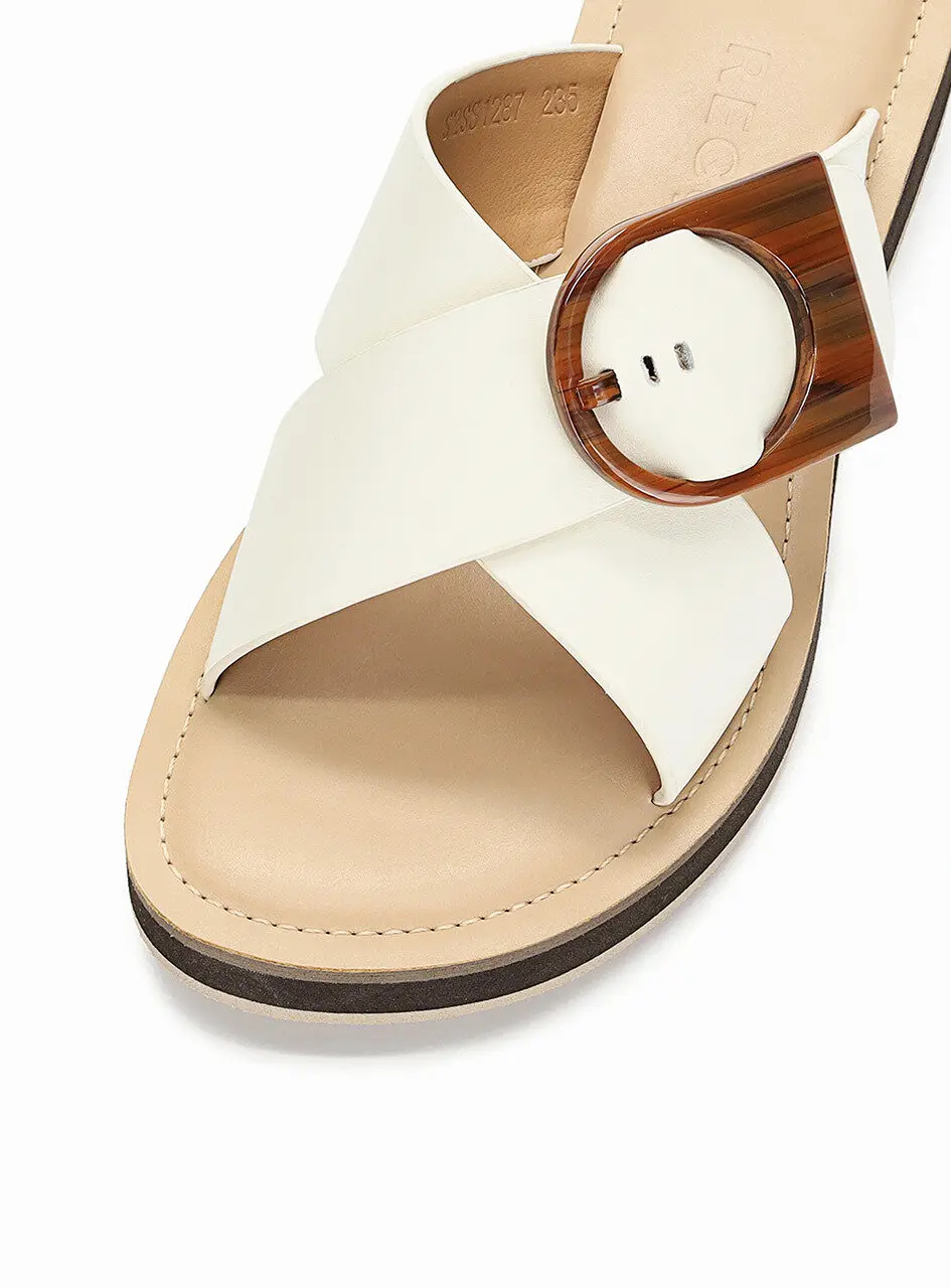 Anello Modern Platform Sandals - Cream