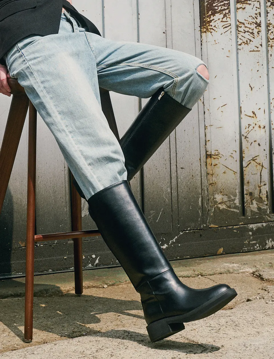 Floody Round Long Boots 4cm (2 Colors)