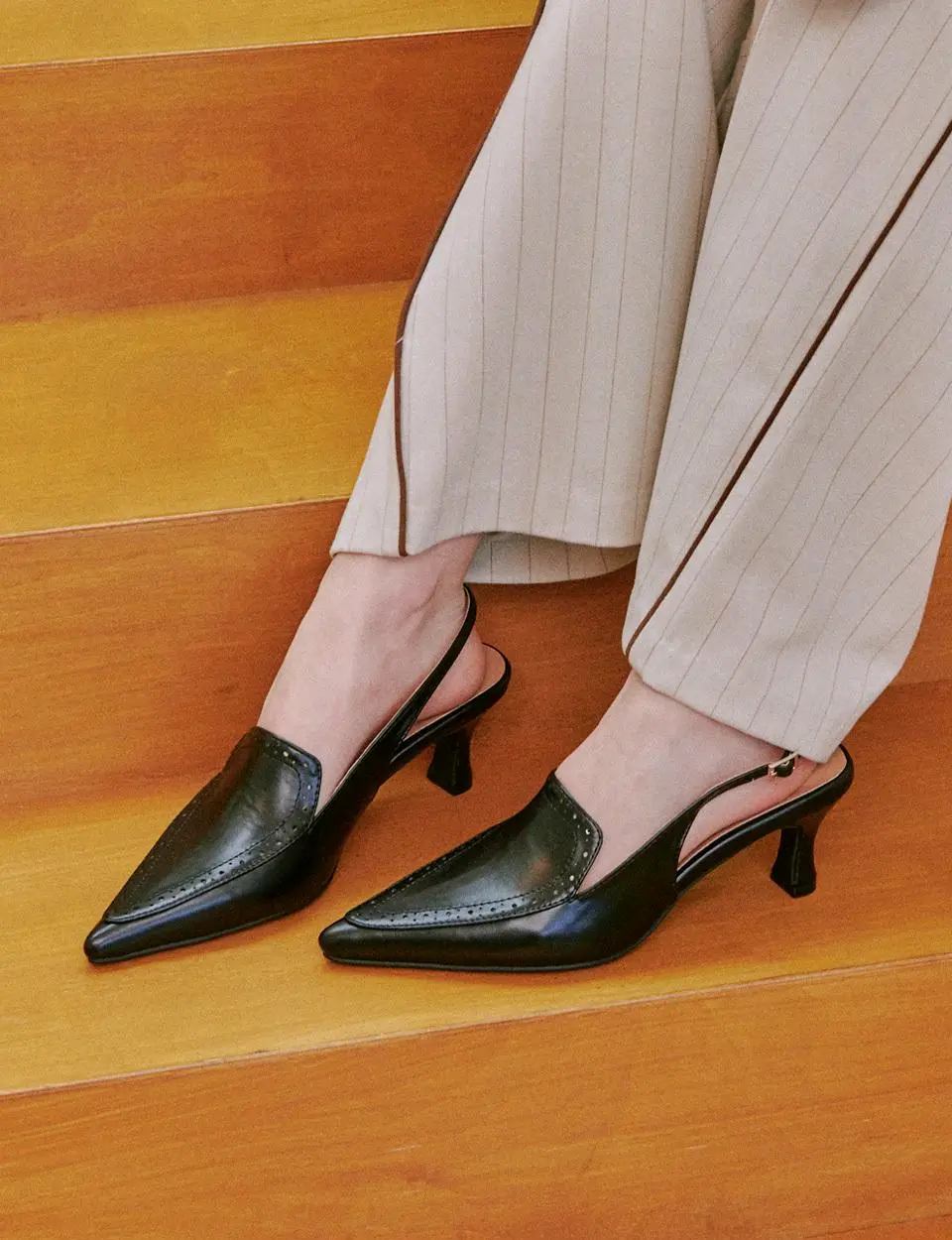 Stiletto Slingback Faux Leather Pumps (ljh7095)