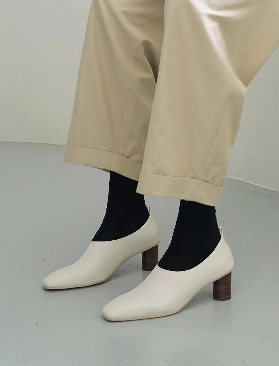 6cm Round Glove Pumps [Brown]