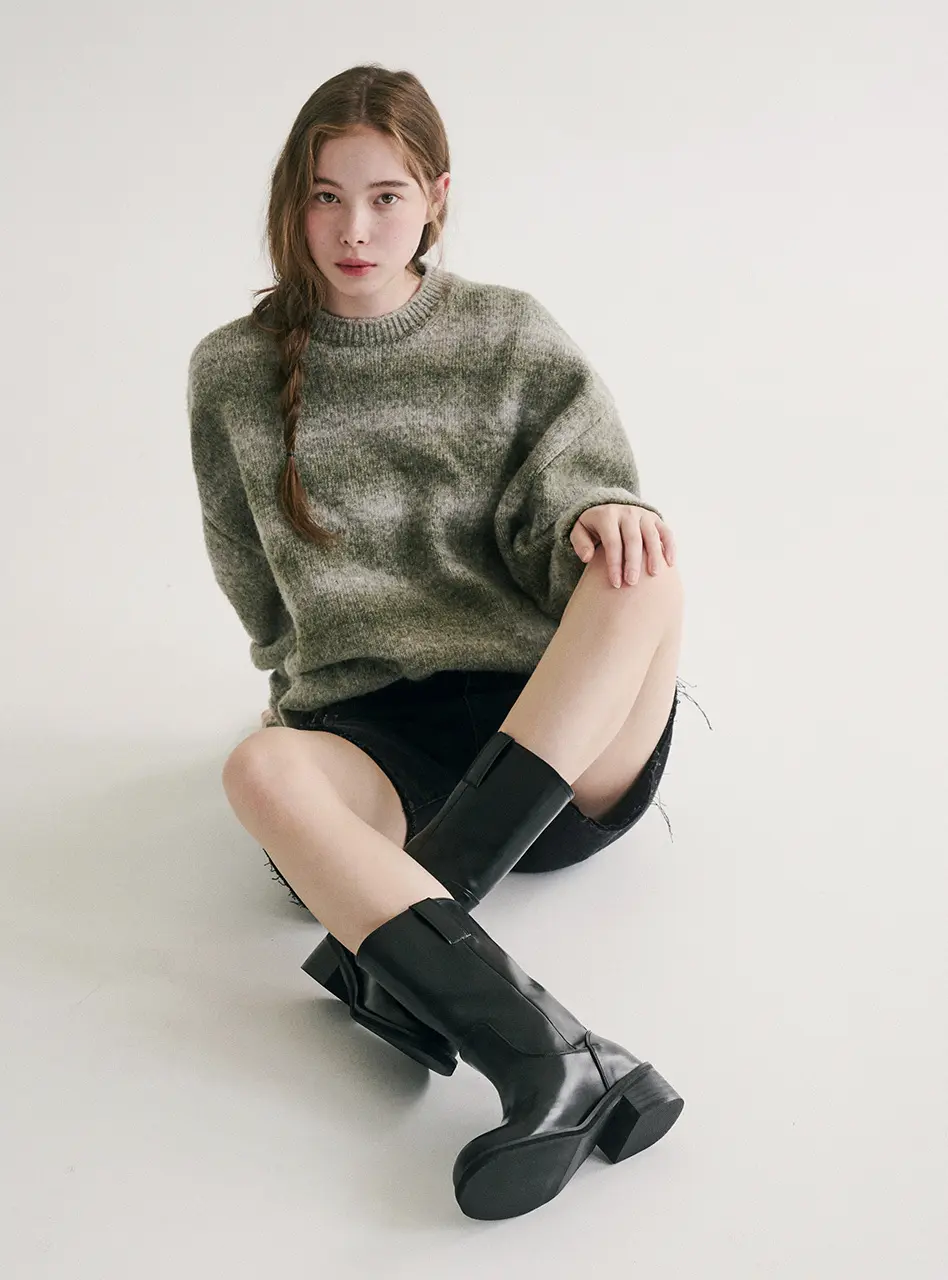 Plain Round Middle Boots (5cm)