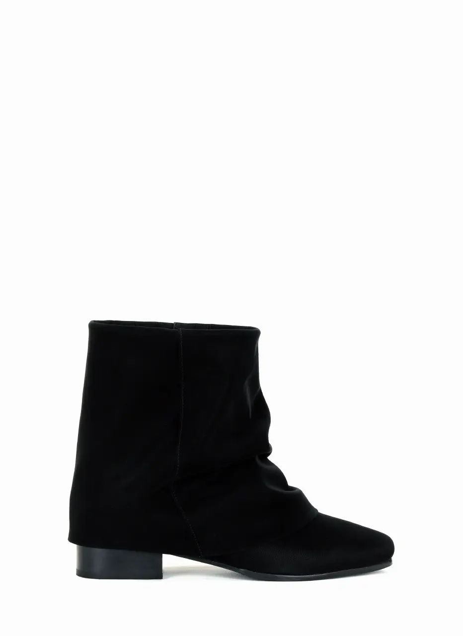 Wrinkle Leather Boots_Black (Short)